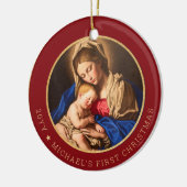 Die 1. Weihnachtskirche Madonna & Kind Keramik Ornament (Links)