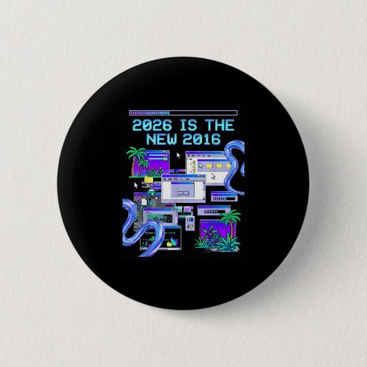 Die 2016 Vaporwave Pixel Computer Ästhetik Button (Vorderseite)