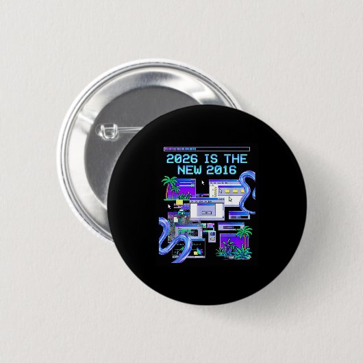 Die 2016 Vaporwave Pixel Computer Ästhetik Button (Vorne & Hinten)