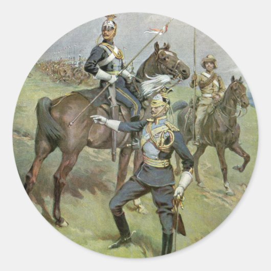 Die 21. Lancers - Britische Armee Runder Aufkleber (Vorderseite)