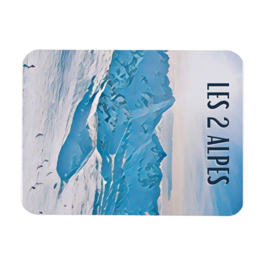 Die 2 Alpen Skistation Magnet (Horizontal)