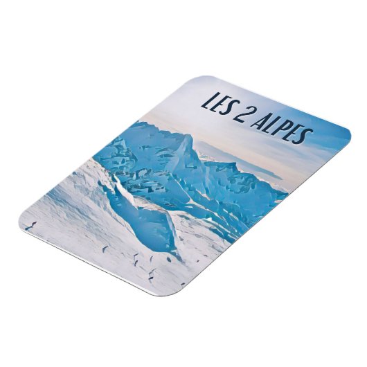 Die 2 Alpen Skistation Magnet (Linke Seite)