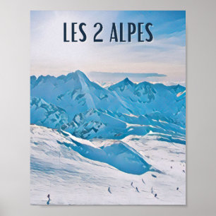 Die 2 Alpen Skistation Poster