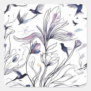 Die 2 quadratischer aufkleber