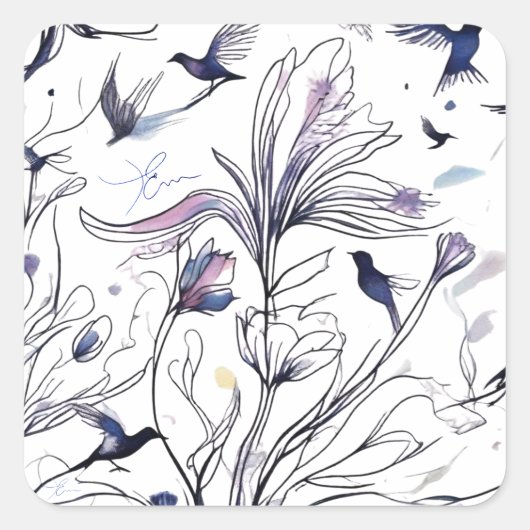 Die 2 quadratischer aufkleber (Vorderseite)