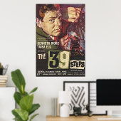 Die 39 Schritte von Hitchcock Wallpaper Poster (Heimbüro)