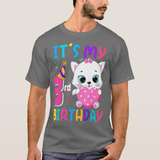 Die 3. Geburtstagskatze der Girl Funny Cat Geburts T-Shirt