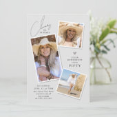 Die 3 Picture Birthday Party der Jahre Einladung (Stehend Vorderseite)