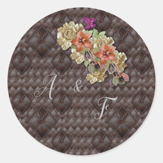 Die 3D Leder Academia Deco & Cards Runder Aufkleber (Vorderseite)