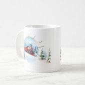 Die 3D-Tasse wird durch eine durchbrechende Mauer  Kaffeetasse (Vorderseite Links)