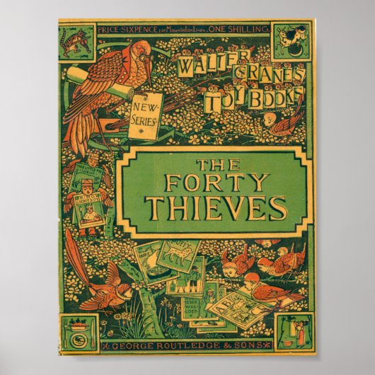 Die 40 Diebe Vintage Märchenbücherei Poster (Vorne)