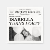 Die 40-Zeitung zum 40. Geburtstag Serviette (Vorderseite)