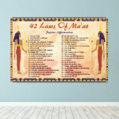 Die 42 Gesetze der Maat - positive Affirmations Le Leinwanddruck (Insitu (Holzboden))
