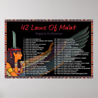 Die 42 Gesetze des Maat - Negative Confessions Pos Poster