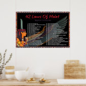 Die 42 Gesetze des Maat - Negative Confessions Pos Poster (Küche)
