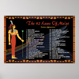 Die 42 Gesetze des Maat - Positive Affirmations Po Poster