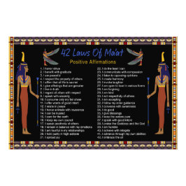 Die 42 Gesetze des Maat - positive Bekräftigungen Fotodruck