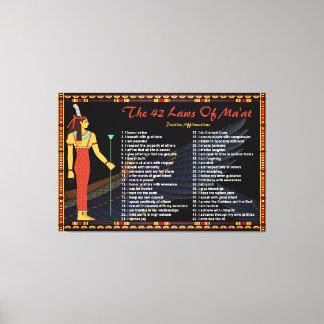 Die 42 Gesetze des Maat - positive Bekräftigungen Leinwanddruck