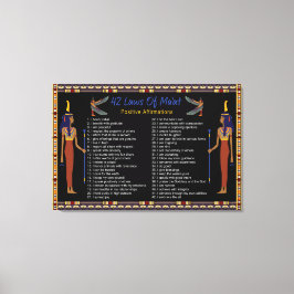 Die 42 Gesetze des Maat - positive Bekräftigungen Leinwanddruck