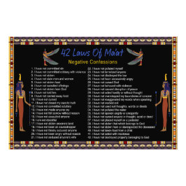 Die 42 Gesetze von Maat - Negative Geständnisse Fotodruck