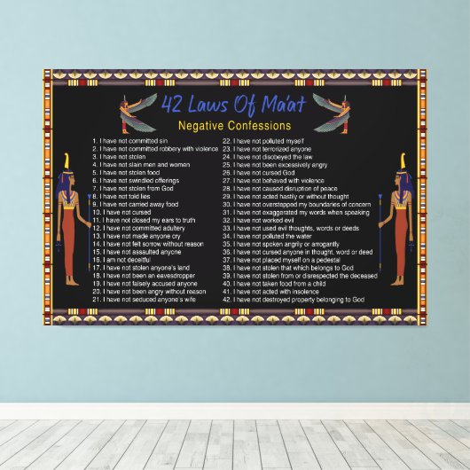 Die 42 Gesetze von Maat - Negative Geständnisse Leinwanddruck (Insitu (Holzboden))