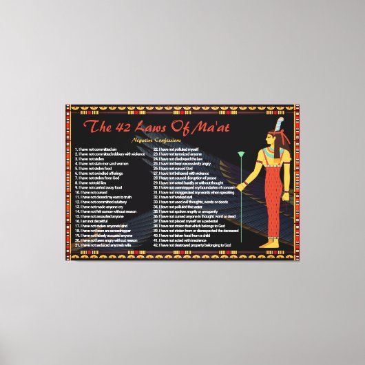Die 42 Gesetze von Maat - Negative Geständnisse Leinwanddruck (Vorderseite)
