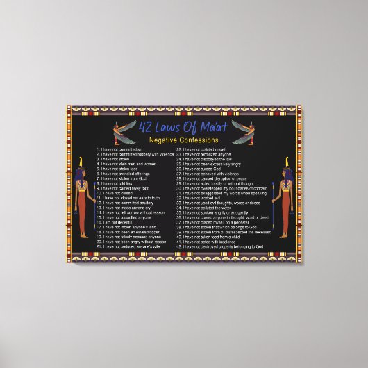 Die 42 Gesetze von Maat - Negative Geständnisse Leinwanddruck (Vorderseite)