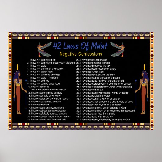 Die 42 Gesetze von Maat - Negative Geständnisse Poster (Vorne)