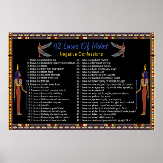 Die 42 Gesetze von Maat - Negative Geständnisse Poster