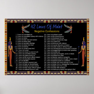 Die 42 Gesetze von Maat - Negative Geständnisse Poster