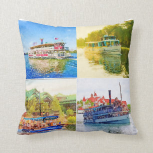 Die 4 Boote von Bay See Kissen