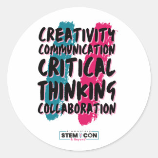 Die 4 C des STEM-Rundklebers Runder Aufkleber