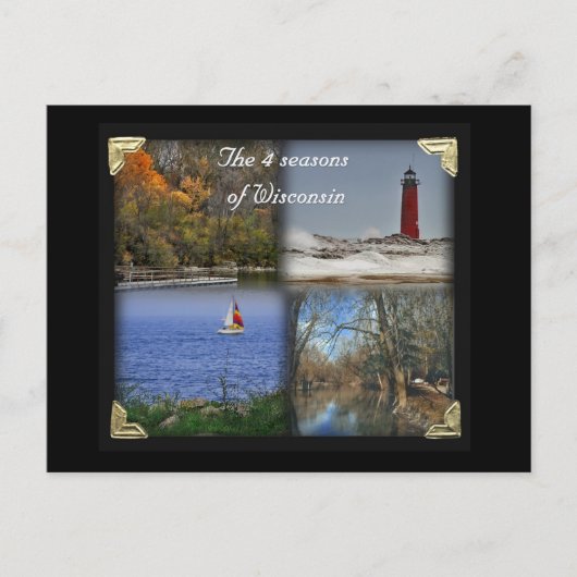 Die 4 Jahreszeiten von Wisconsin Postkarte (Vorderseite)