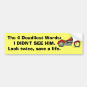 Die 4 tödlichsten Wörter Autoaufkleber (Vorne)