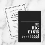 Die 50. Geburtstagspartei der BIG Einladung<br><div class="desc">Mit einem Meilenstein 50. Geburtstagsparty? Bitte senden Sie uns eine Einladung,  die Sie für Ihr Party begeistert. "Die BIG FIVE ohhhh!" - Wechseln Sie in jedes Alter und jeden Farbhintergrund auf der Vorderseite und personalisieren Sie Ihre Party-Details auf der Rückseite.</div>