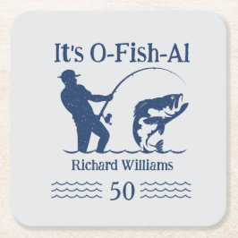 Die 50. Geburtstagspartei von Man's It's Ofish Fis Rechteckiger Pappuntersetzer