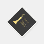 Die 50. Modern Gold Cocktail Dress Birthday Serviette (Ecke)