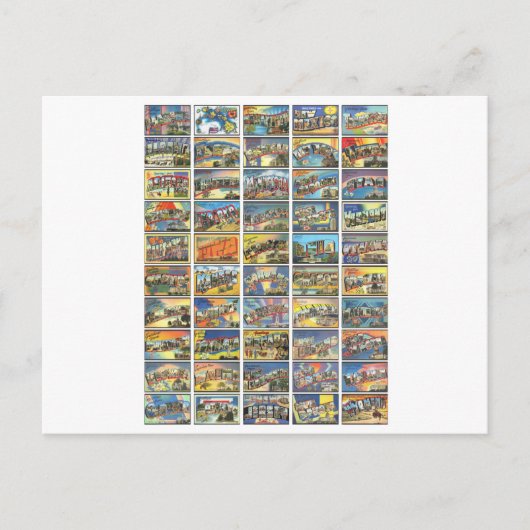 Die 50 Staaten von Amerika Postkarte (Vorderseite)
