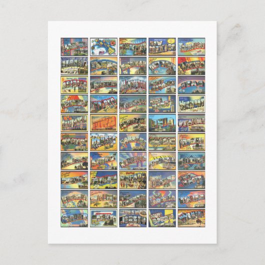 Die 50 Staaten von Amerika Postkarte (Vorderseite)
