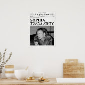 Die 50. Zeitung zum 50. Geburtstag Poster (Küche)