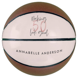 Die 50 zum Geburtstag eines gürtnisch rosa Glitze Basketball