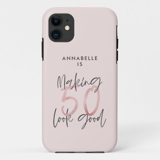 Die 50 zum Geburtstag eines gürtnisch rosa Glitzer Case-Mate iPhone Hülle (Rückseite)