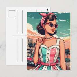 Die 50er Glamour Frauenmode, 50er Röcke Geschenk Postkarte