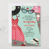 Die 50er Jahre verkleiden Retro-Vintage Einladunge Einladung (Vorderseite)