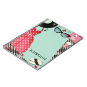 Die 50er Jahre verkleiden Retro-Vintage Girls-Spaß Notizblock (Linke Seite)