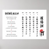 Die 5 Dojo Kun – Lehren von Gichin Funakoshi Poster (Vorne)