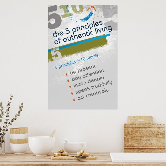 Die 5 Grundsätze des authentischen Lebens - Poster (Küche)