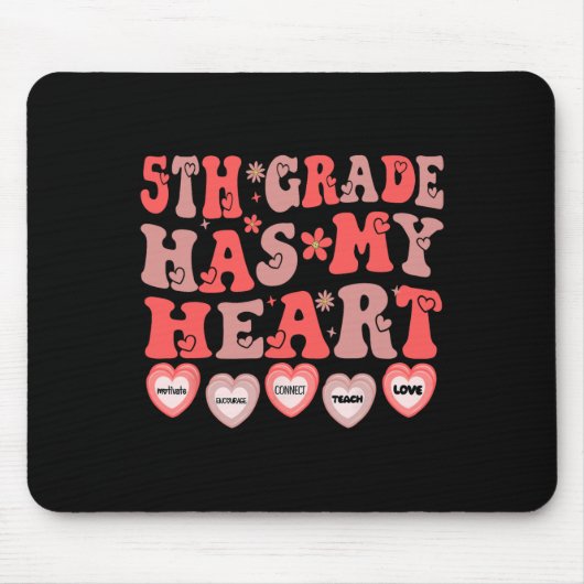 Die 5. Klasse hat mein Herz Fünfte Klasse Lehrer V Mousepad (Vorne)