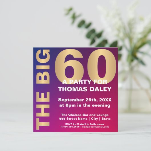 DIE 60. BIRDERTAGINVITATION DER GROSSEN EINLADUNG (Stehend Vorderseite)