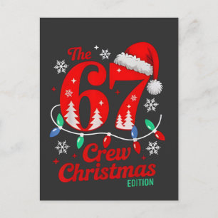Die 67 Weihnachts-Crew-Edition Six Seven Brainrot Feiertagspostkarte